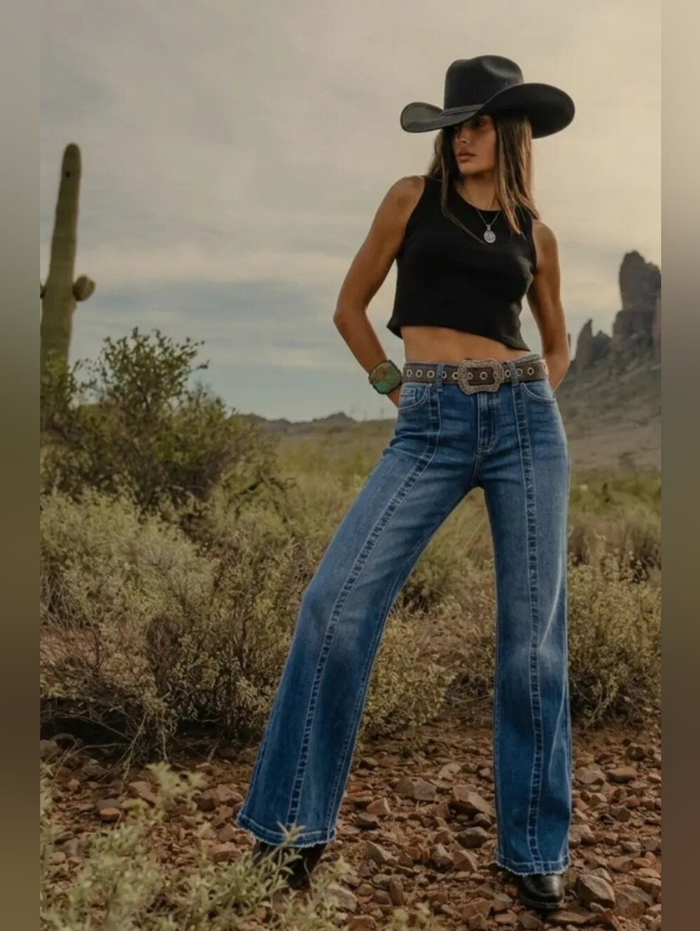 Artemis Design Co. Mid-Blue Wide Leg Jeans